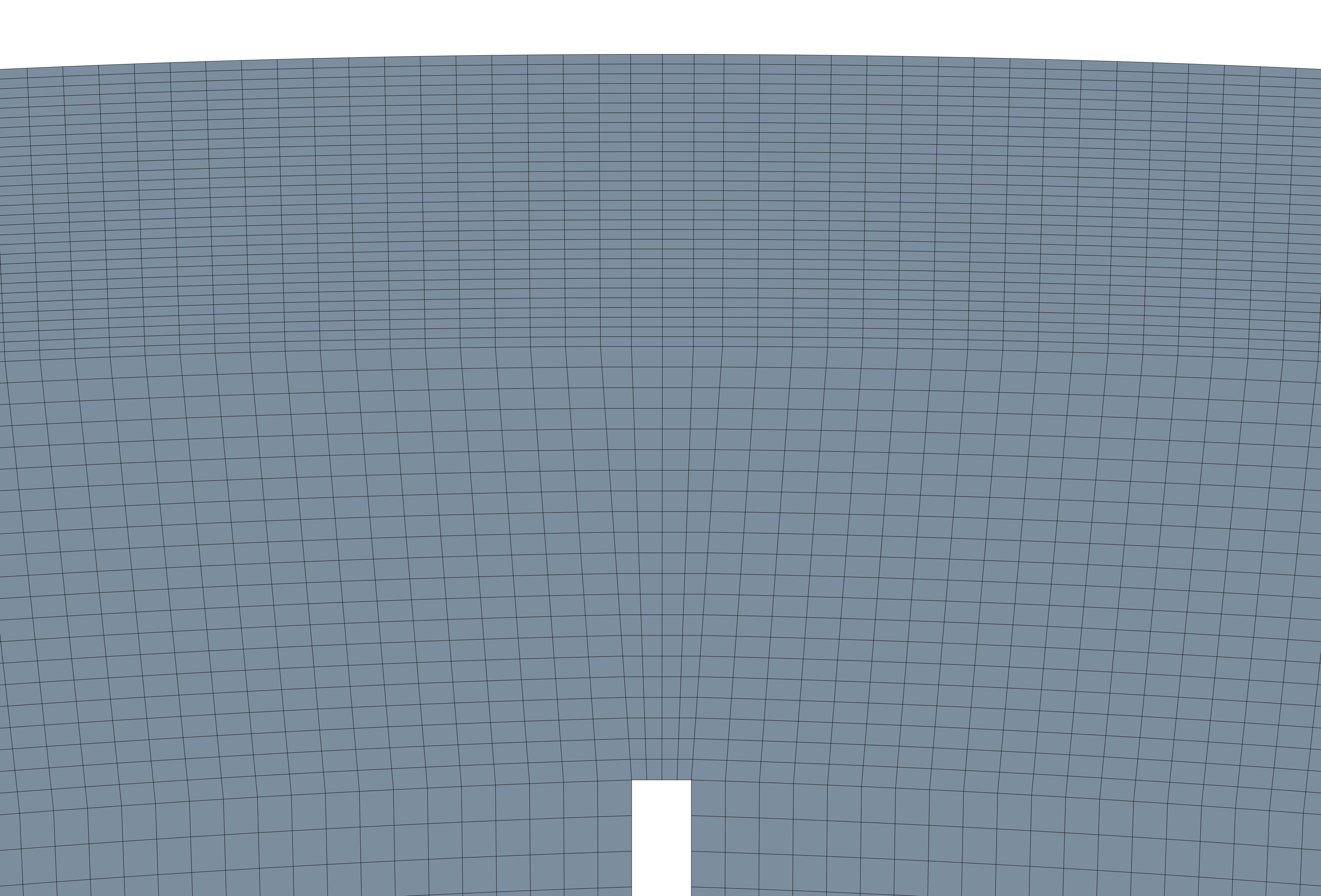 Coarse CFD mesh used in the grid convergence study